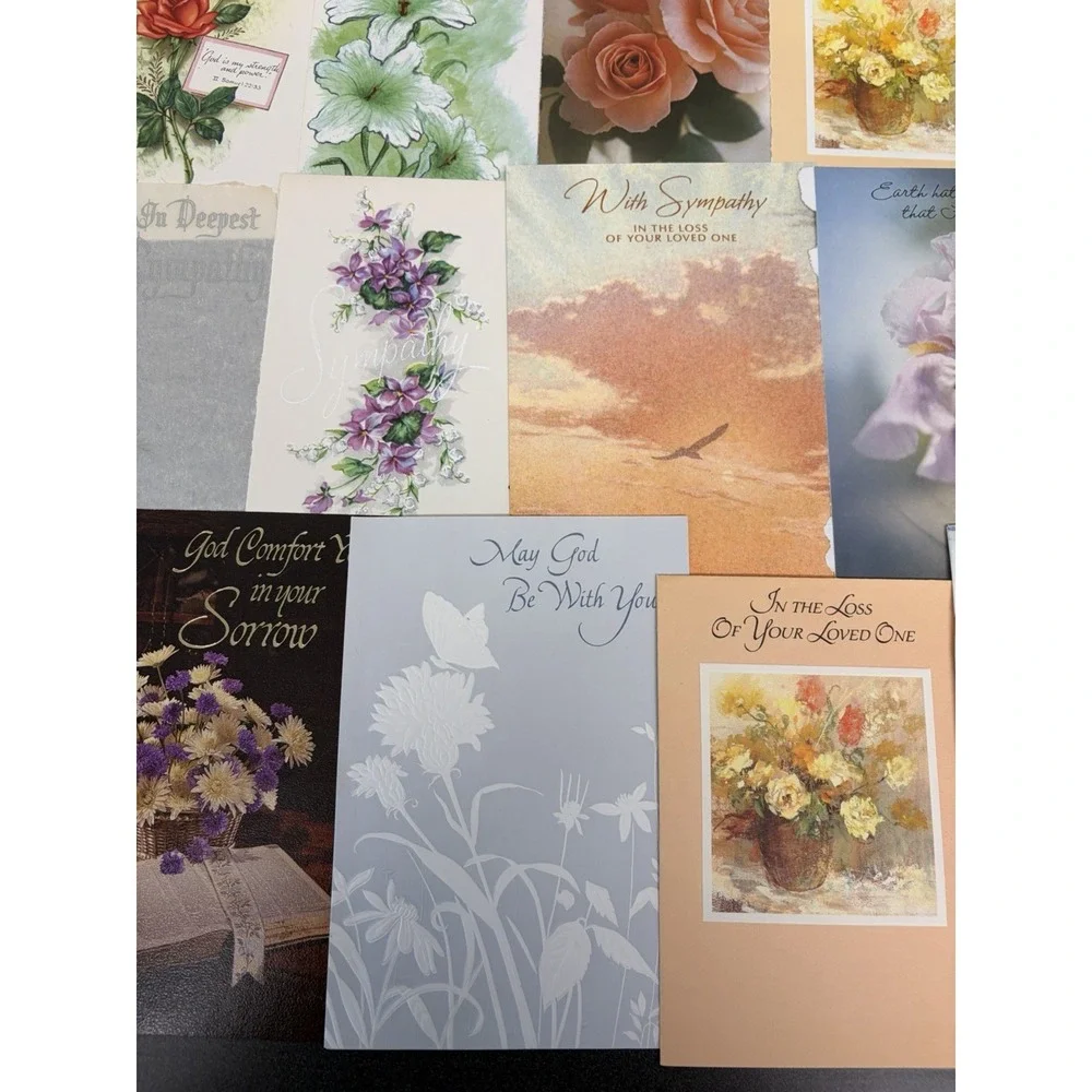 Vintage Sympathy Cards Fronts ONLY Scrapbooking Crafts Decoupage Lot of 50+